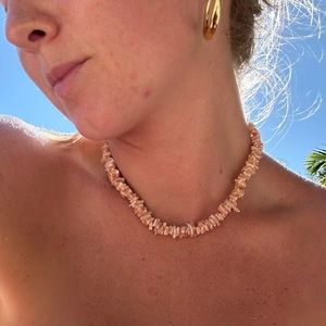 Orange Tone Puka Shell Necklace